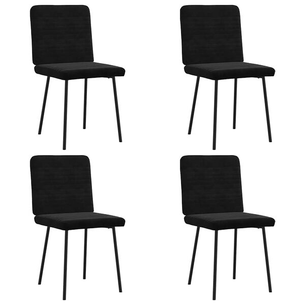 vidaXL Dining Chairs 4 pcs Black Velvet
