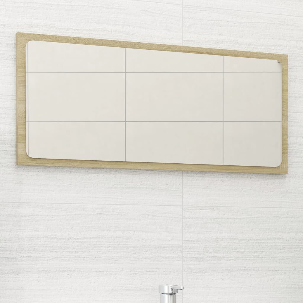 vidaXL Bathroom Mirror Sonoma Oak 80x1.5x37 cm Engineered Wood