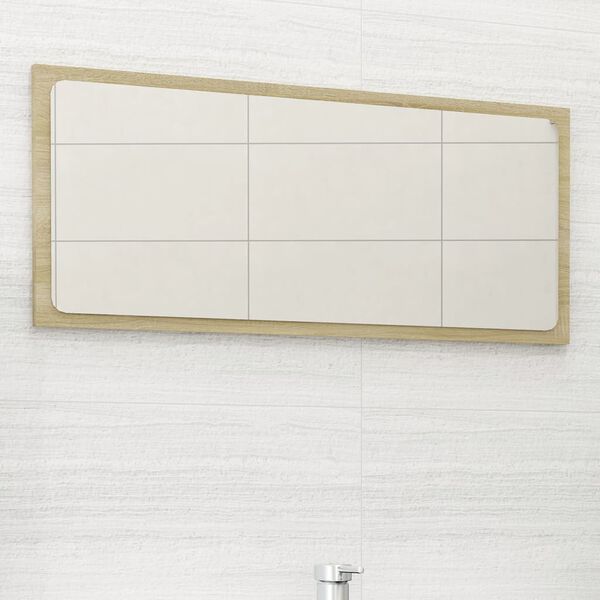 vidaXL Bathroom Mirror Sonoma Oak 80x1.5x37 cm Engineered Wood