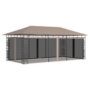 vidaXL Gazebo with Mosquito Net 6x3x2.73 m Taupe 180 g/m&sup2;