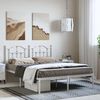 vidaXL Metal Bed Frame without Mattress with Headboard White 150x200cm