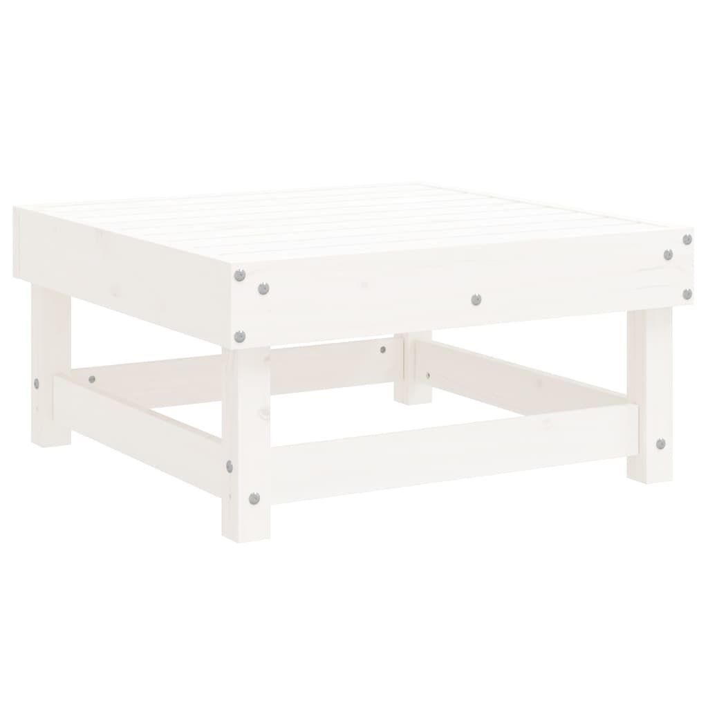 vidaXL 8 Piece Garden Lounge Set White Solid Wood Pine