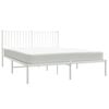vidaXL Metal Bed Frame without Mattress with Headboard White 150x200cm