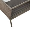 vidaXL Garden Sofa 2-Seater with Cushions&Table Grey Poly Rattan