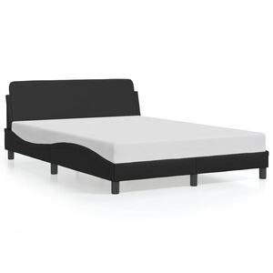 vidaXL Bed Frame "Dover" Black 137x190 cm Double Faux Leather