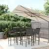 vidaXL 7 Piece Garden Bar Set Black Poly Rattan