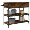 vidaXL Kitchen Trolley Smoked Oak 105x42x95 cm Engineered Wood