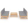 vidaXL 7 Piece Garden Lounge Set with Cushions Solid Pinewood
