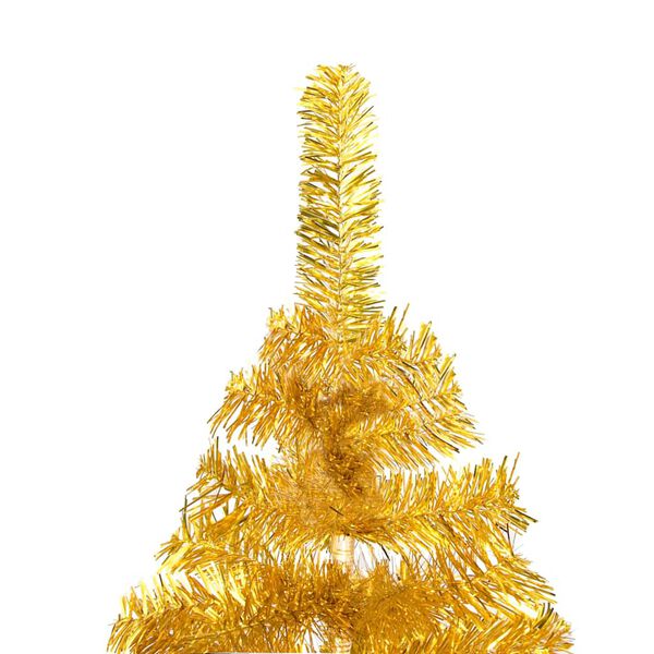 vidaXL Artificial Pre-lit Christmas Tree with Ball Set Gold 210 cm PET