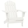 vidaXL Garden Adirondack Chair with Ottoman&Table Solid Fir Wood White