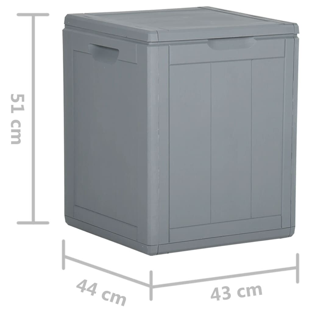 vidaXL Garden Storage Box 90L Grey PP Rattan