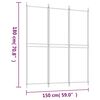 vidaXL 3-Panel Room Divider White 150x180 cm Fabric