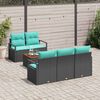 vidaXL Garden Sofa Set 6 pcs Black and turquoise