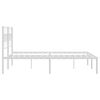vidaXL Metal Bed Frame without Mattress with Headboard White 150x200cm