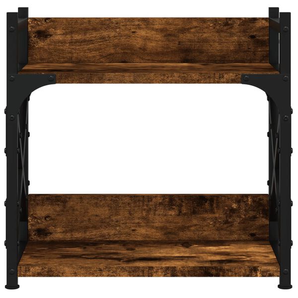 vidaXL Printer Stand 2-Tier Smoked Oak 40x20x40 cm Engineered Wood