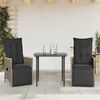 vidaXL Reclining Garden Chairs 2 pcs with Cushions Grey Poly Rattan