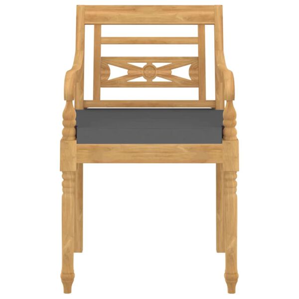 vidaXL 4 Piece Garden Lounge Set with Cushions Solid Teak Wood
