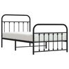 vidaXL Metal Bed Frame without Mattress with Footboard Black 100x190cm