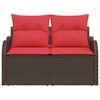 vidaXL Garden Sofa with Cushion 121 x 62 x 69 cm Poly Rattan
