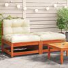 vidaXL Garden Sofa Armless with Cushions and Footstool