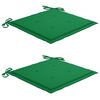 vidaXL Garden Chairs 2 pcs with Green Cushions Solid Teak Wood