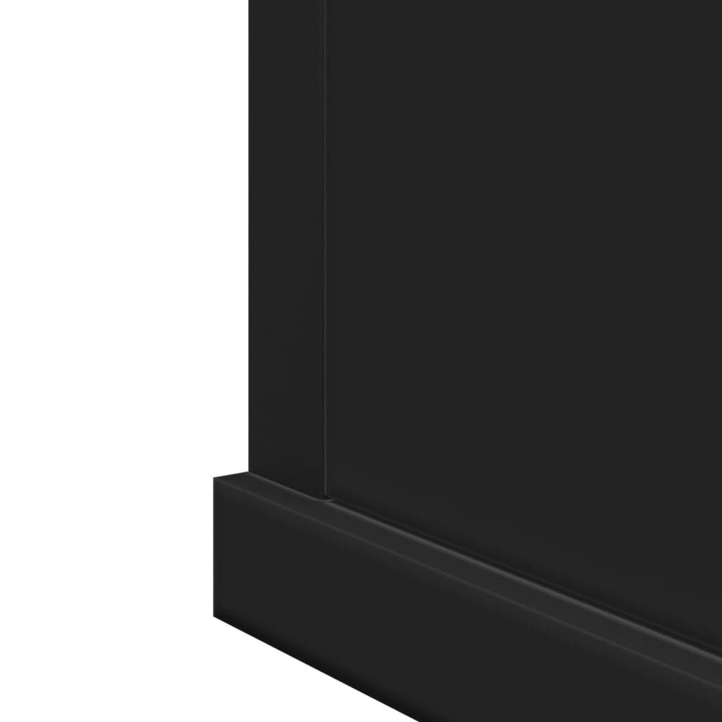 vidaXL Bathroom Mirror Cabinet Black 42x12x60 cm Engineered Wood
