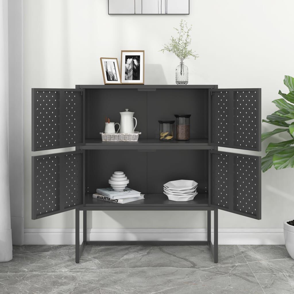 vidaXL Highboard Anthracite 80x35x100 cm Steel