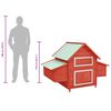vidaXL Chicken Coop Red and White 150x96x110 cm Solid Firwood