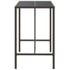 vidaXL Bar Table with Glass Top Brown 110x70x110 cm Poly Rattan
