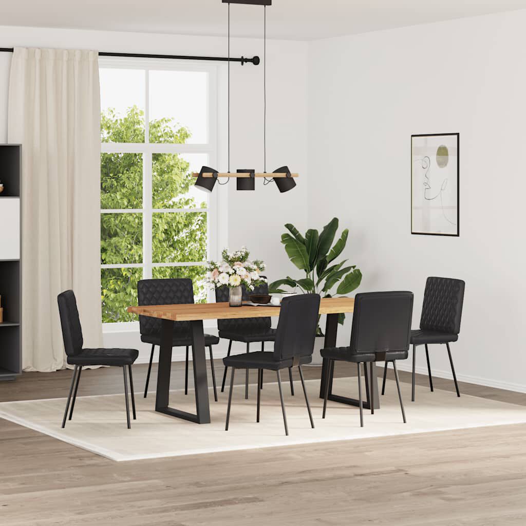 vidaXL Dining Chairs 6 pcs Black Faux Leather