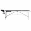 vidaXL 3-Zone Foldable Massage Table Aluminium Black and White