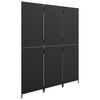 vidaXL Room Divider 3 Panels Black Poly Rattan