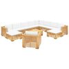 vidaXL 12 Piece Garden Lounge Set with Cushions Solid Teak Wood