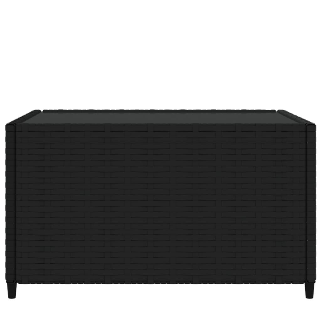 vidaXL Square Garden Coffee Table Black 50x50x30 cm Poly Rattan