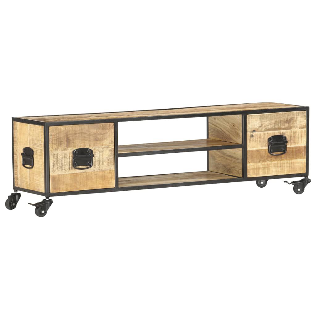 vidaXL TV Cabinet 130x30x39 cm Solid Mango Wood