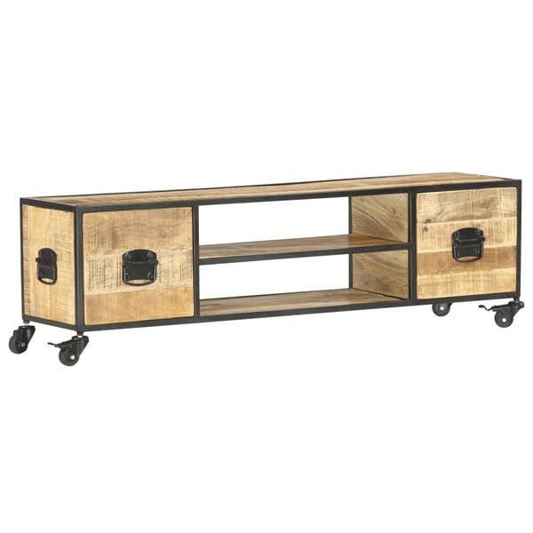 vidaXL TV Cabinet 130x30x39 cm Solid Mango Wood