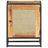 vidaXL Bedside Cabinet 40x30x50 cm Rough Mango Wood and Natural Cane