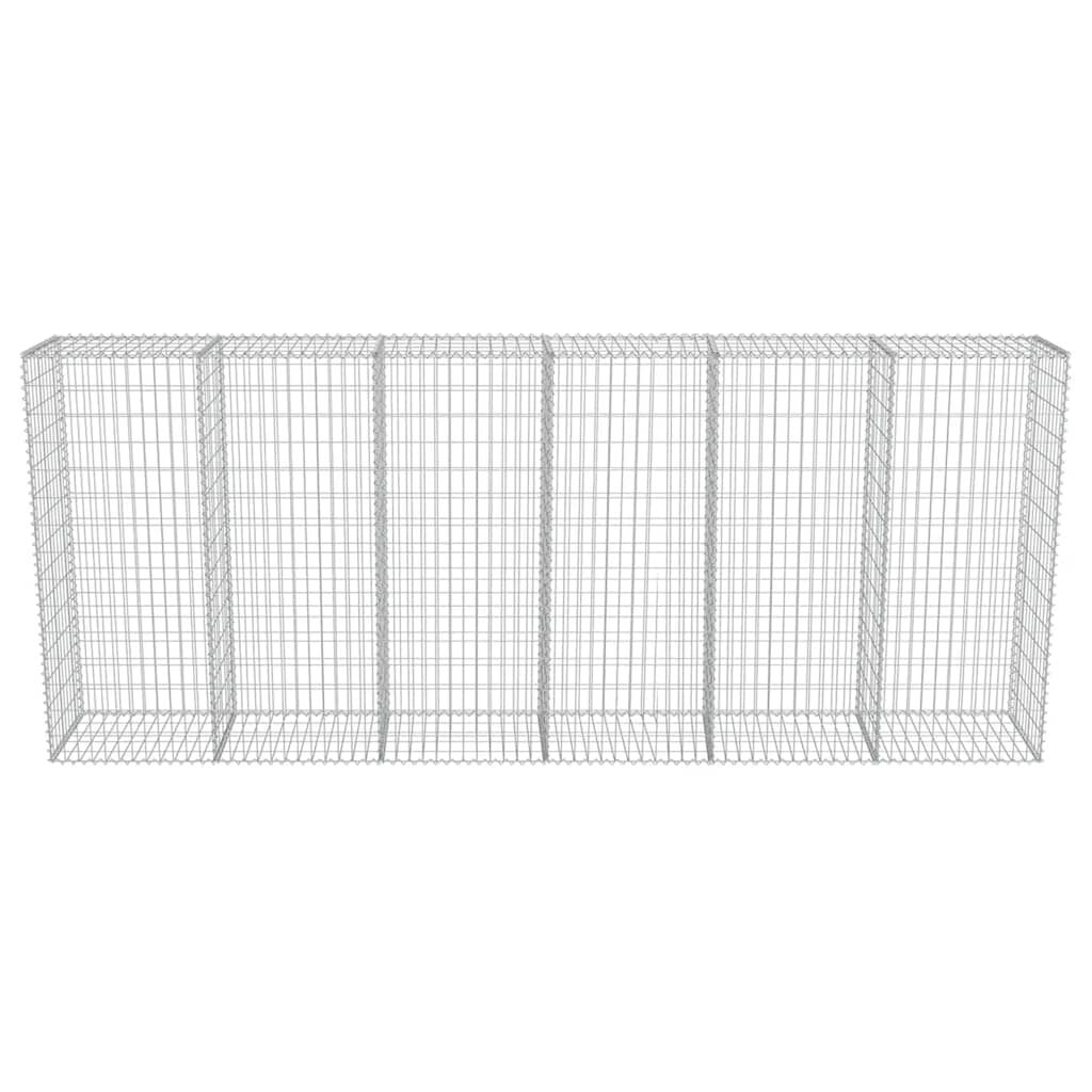 vidaXL Gabion Wall with Covers Galvanised Steel 300x50x150 cm