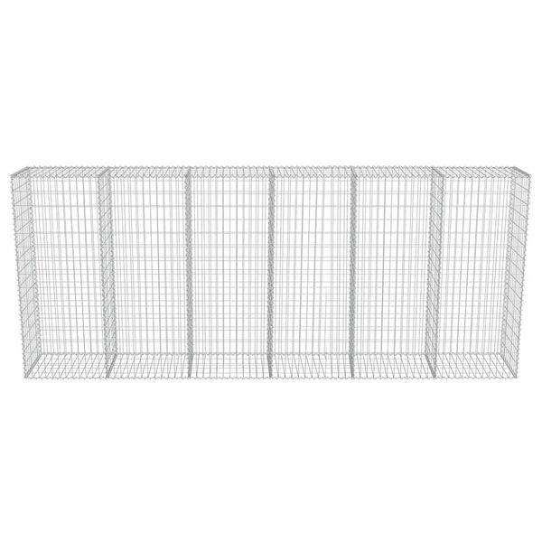vidaXL Gabion Wall with Covers Galvanised Steel 300x50x150 cm