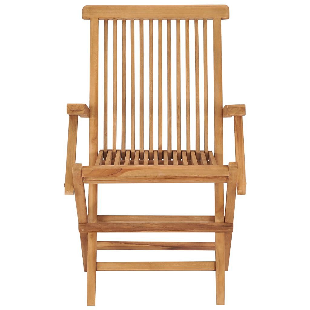 vidaXL Garden Chairs with Taupe Cushions 4 pcs Solid Teak Wood