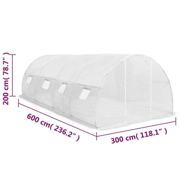 vidaXL Greenhouse 18m² 600x300x200 cm
