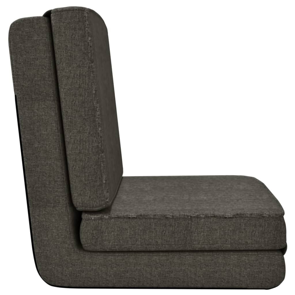 vidaXL Folding Floor Chair Dark Grey Fabric
