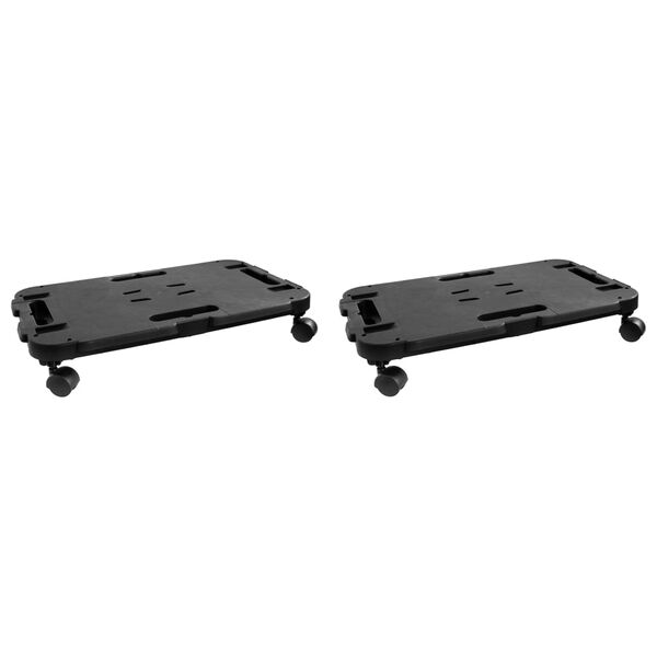 vidaXL Transport Trolleys 2 pcs Black Polypropylene 200 kg