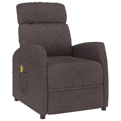 vidaXL Massage Chair Dark Brown Fabric