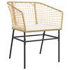 vidaXL 3 Piece Garden Dining Set with Cushions Brown Poly Rattan Glass