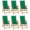 vidaXL Folding Chairs 6 pcs with Cushions Solid Acacia Wood