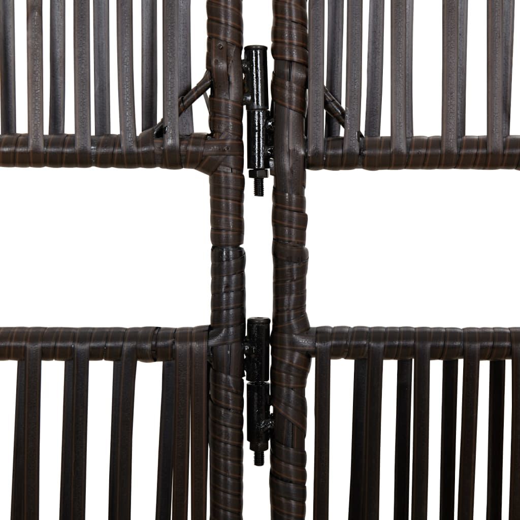 vidaXL Room Divider 6 Panels Brown Poly Rattan