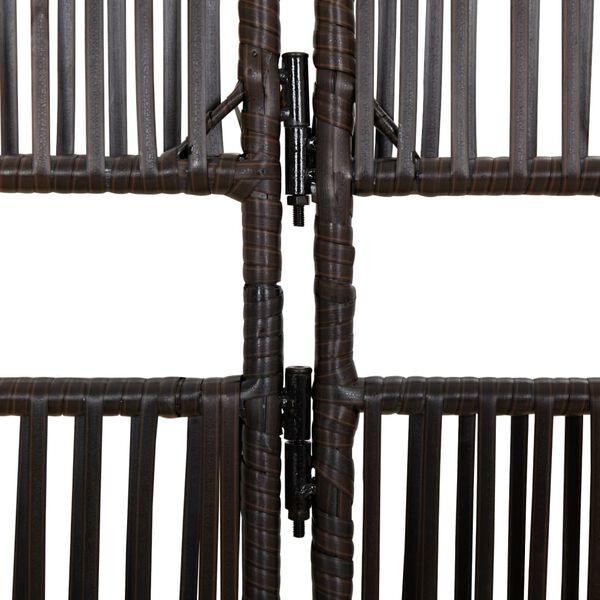 vidaXL Room Divider 6 Panels Brown Poly Rattan