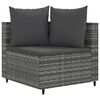 vidaXL 5 Piece Garden Sofa Set with Cushions Grey Poly Rattan