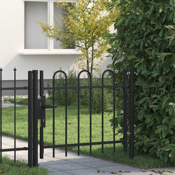 vidaXL Single Door Fence Gate with Hoop Top 100 x 75 cm